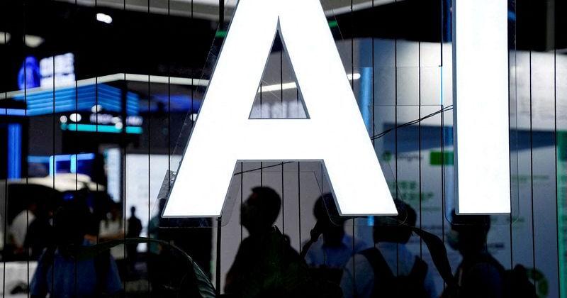 FILE PHOTO: FILE PHOTO: An AI (Artificial Intelligence) sign is seen at the World Artificial Intelligence Conference (WAIC) in Shanghai