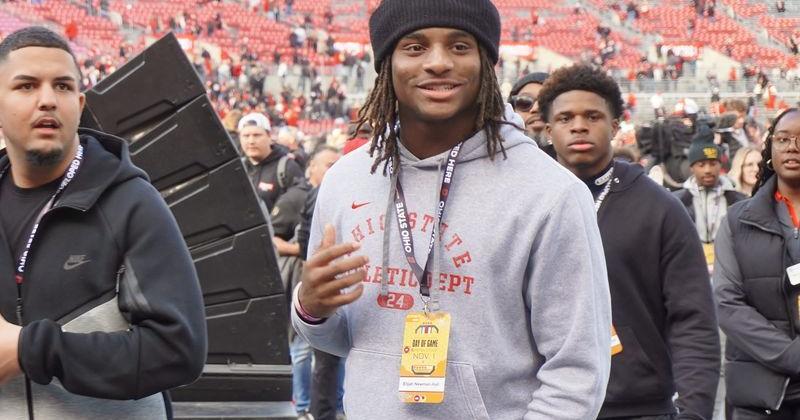 Blake athlete Elijah Newman-Hall attends the Ohio State football game against Penn State at Ohio Stadium on Nov. 1, 2025.