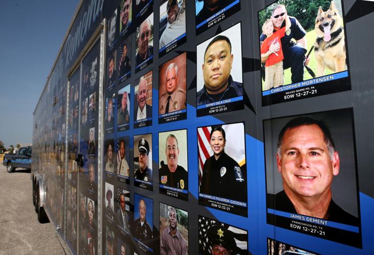 Officers honored on mobile memorial