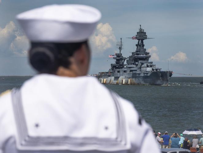 Battleship Texas arrives safe in Galveston drydock for major repairs