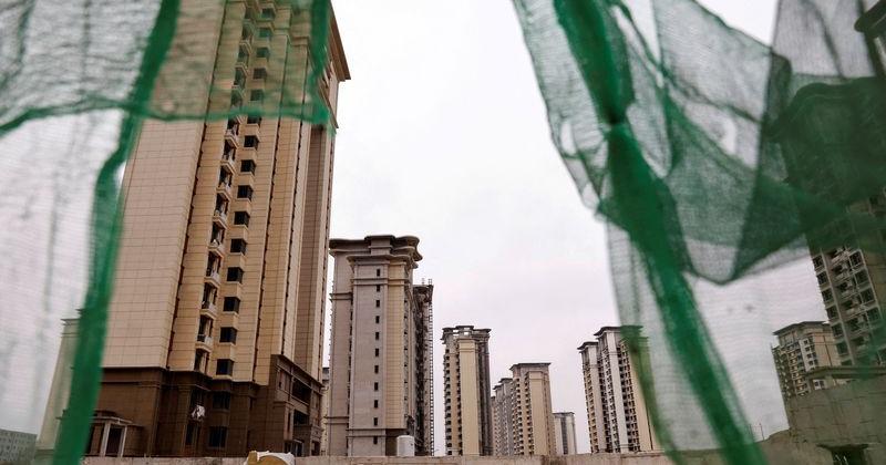 FILE PHOTO: Unfinished residential development by China Evergrande Group, in the outskirts of Shijiazhuang