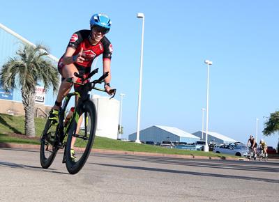 Triathletes compete in the annual Ironman 70.3 Texas
