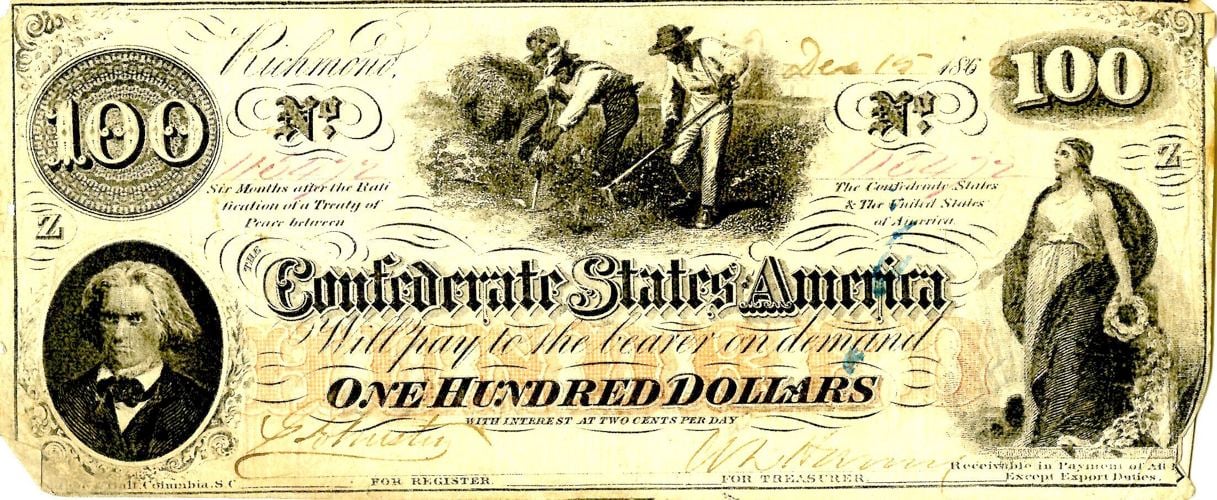 Currency from 1860s demonstrates Confederate culture Lifestyle The