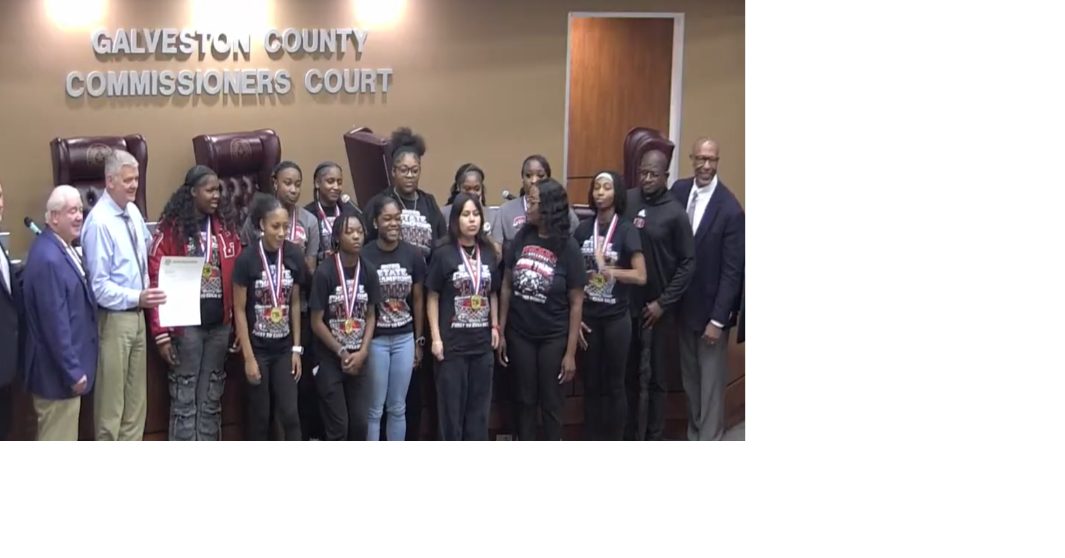 Galveston County commissioners honor Hitchcock Lady Bulldogs state champions