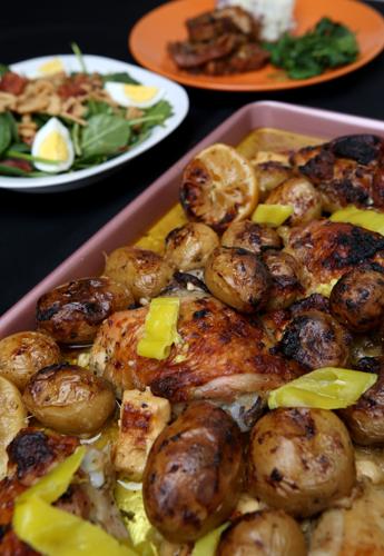 Greek Sheet Pan Chicken With Feta and Pepperoncini Recipe Rach Cooks At  Home