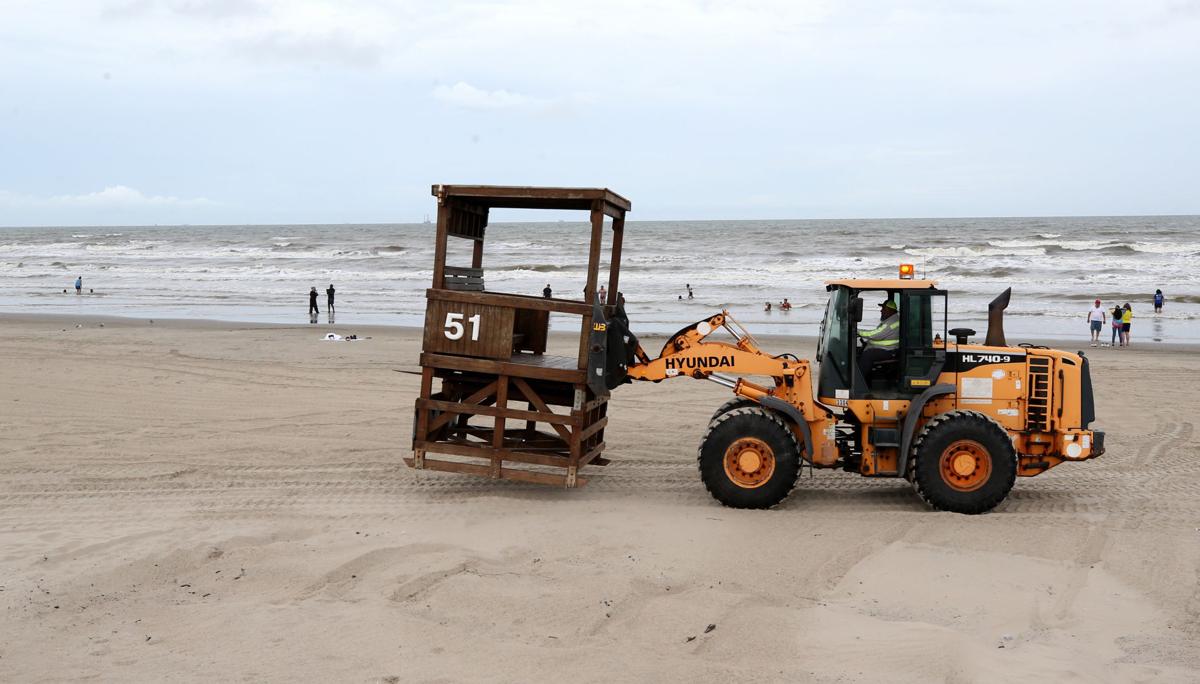Lifeguard towers removed ahead of TS Nicholas