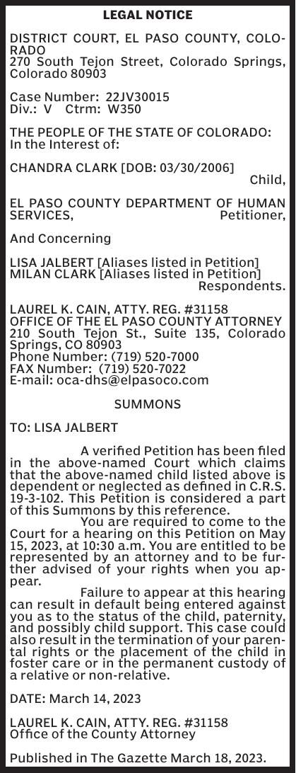 LEGAL NOTICE DISTRICT COURT, EL