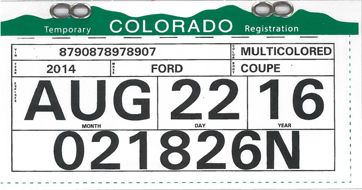 blank printable temporary license plate template