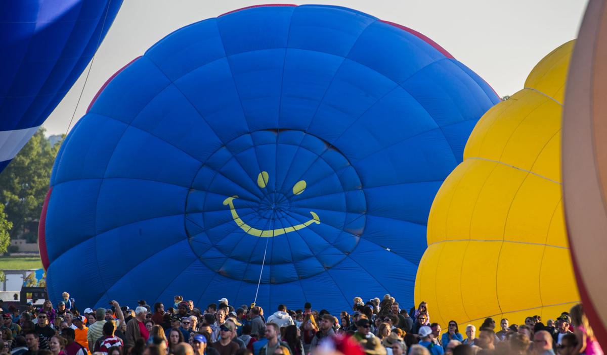 Balloons begin to fill the field at Memorial Park as the second wave prepares to lift off Saturday, Sept. 2, 2017, during the Colorado Springs Labor Day Lift Off. The balloon festival runs through Monday morning. (The Gazette, Christian Murdock)