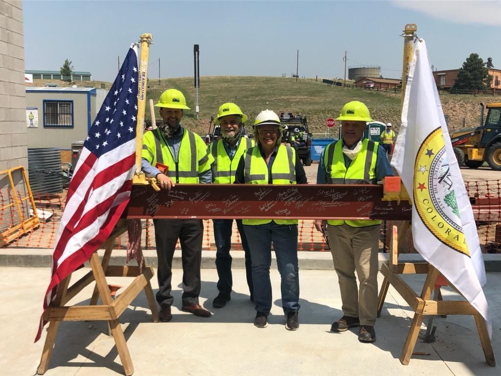 Teller sheriffs, county leaders celebrate new sheriff's office building with beam topping ceremony