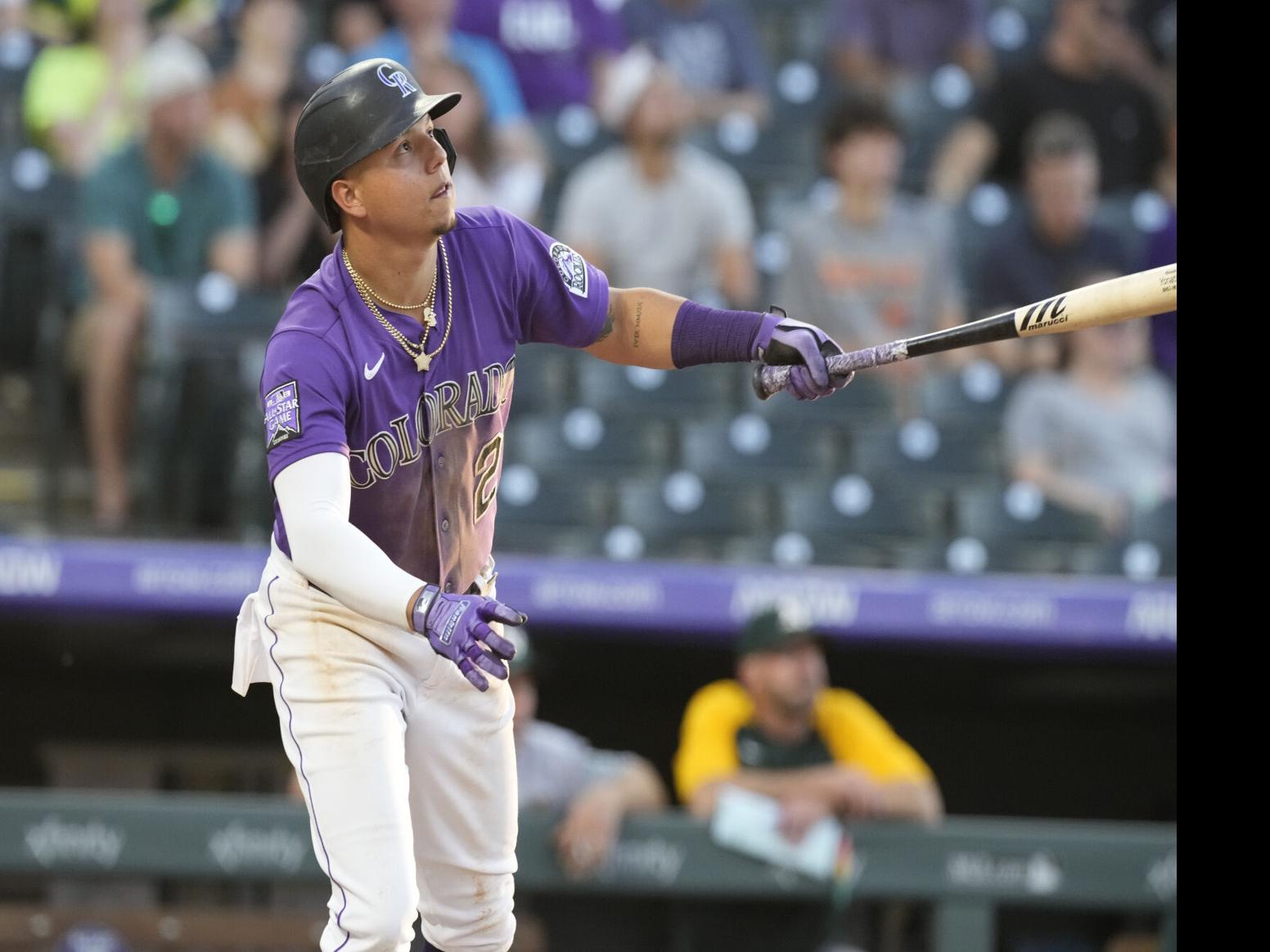 April 10 2022: Colorado center fielder Yonathan Daza (2) in action