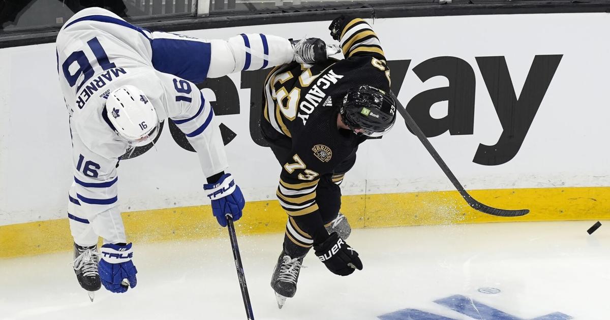 DeBrusk nets 2 power-play goals, Swayman saves 35 as Bruins win 5-1 to ...