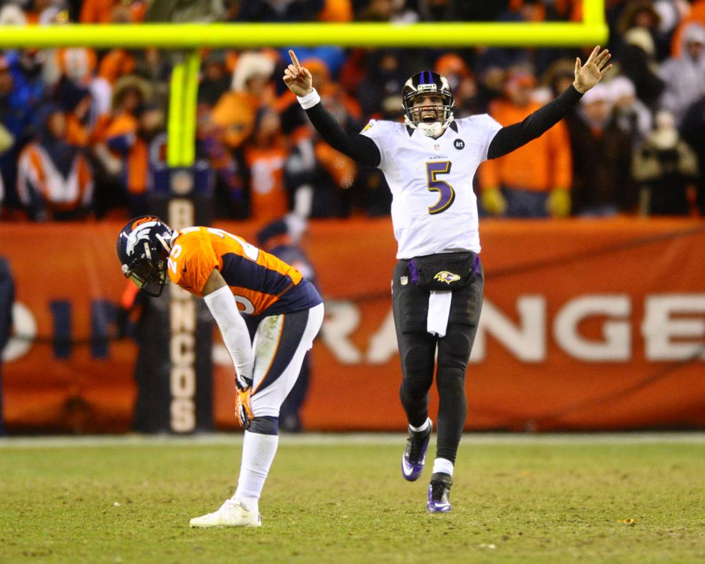 Baltimore Ravens quarterback Joe Flacco, Super Bowl MVP, holds the Lombardi  trophy at Super Bowl XLVII at the Mercedes-Benz Superdome on February 3,  2013 in New Orleans. Baltimore beats San Francisco 34-31