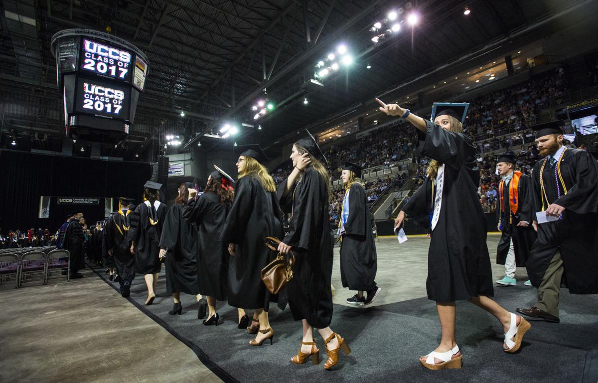 Highlights from the University of Colorado at Colorado Springs' morning commencement ceremonies Friday, May 12, 2017, at the Broadmoor World Arena in Colorado Springs. A record 1,532 students received their degrees this Spring. (The Gazette, Christian Murdock)