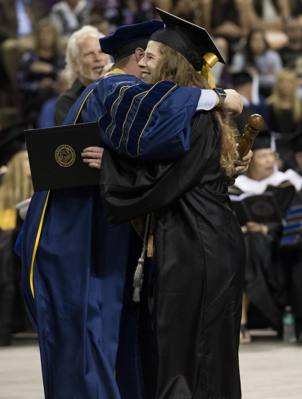 Highlights from the University of Colorado at Colorado Springs' morning commencement ceremonies Friday, May 12, 2017, at the Broadmoor World Arena in Colorado Springs. A record 1,532 students received their degrees this Spring. (The Gazette, Christian Murdock)