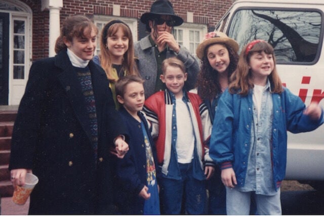 Hillary with cast and Michael Jackson
