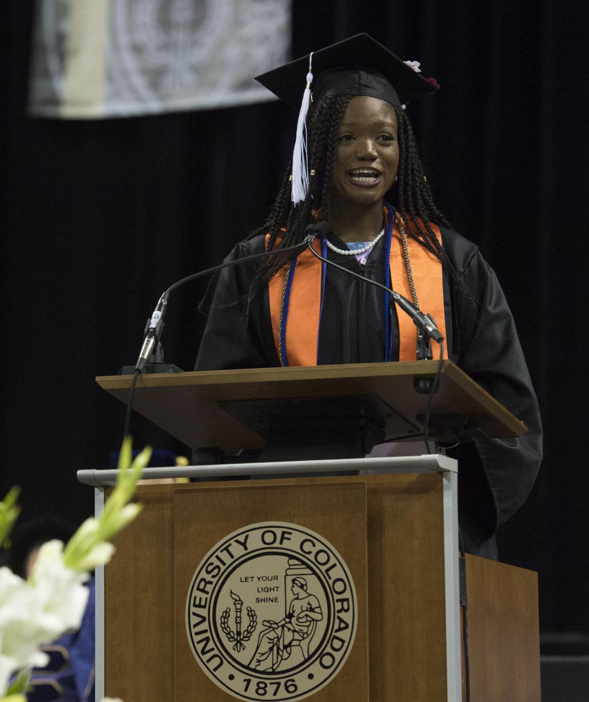 Highlights from the University of Colorado at Colorado Springs' morning commencement ceremonies Friday, May 12, 2017, at the Broadmoor World Arena in Colorado Springs. A record 1,532 students received their degrees this Spring. (The Gazette, Christian Murdock)
