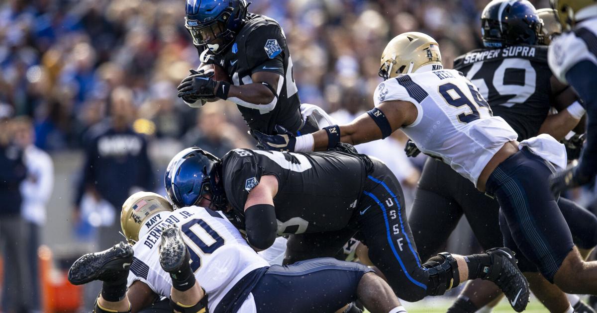 Air Force nudges past Navy in service academy slugfest at Falcon Stadium