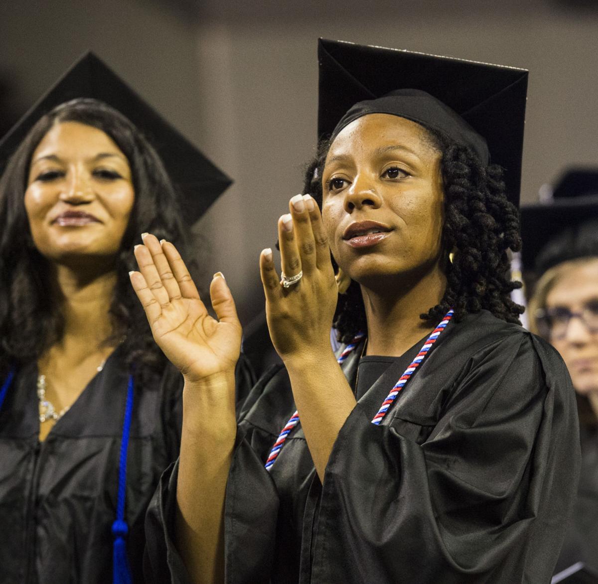Highlights from the University of Colorado at Colorado Springs' morning commencement ceremonies Friday, May 12, 2017, at the Broadmoor World Arena in Colorado Springs. A record 1,532 students received their degrees this Spring. (The Gazette, Christian Murdock)