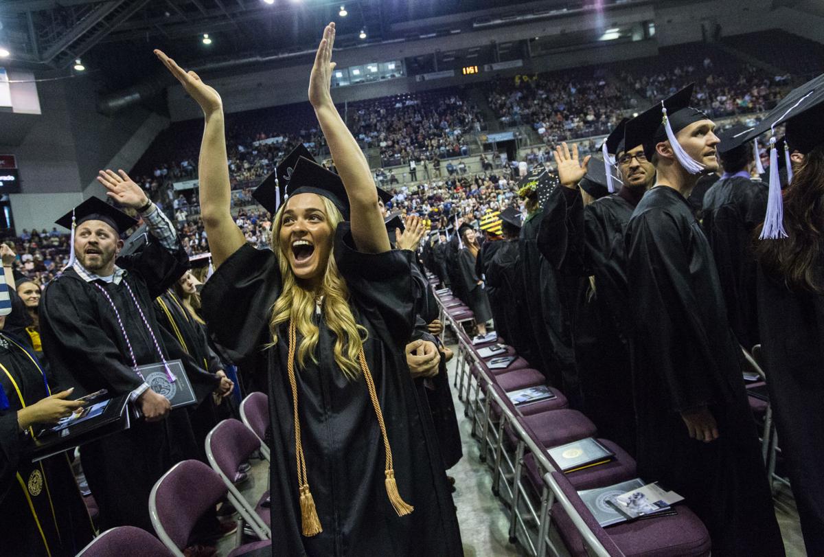 Highlights from the University of Colorado at Colorado Springs' morning commencement ceremonies Friday, May 12, 2017, at the Broadmoor World Arena in Colorado Springs. A record 1,532 students received their degrees this Spring. (The Gazette, Christian Murdock)