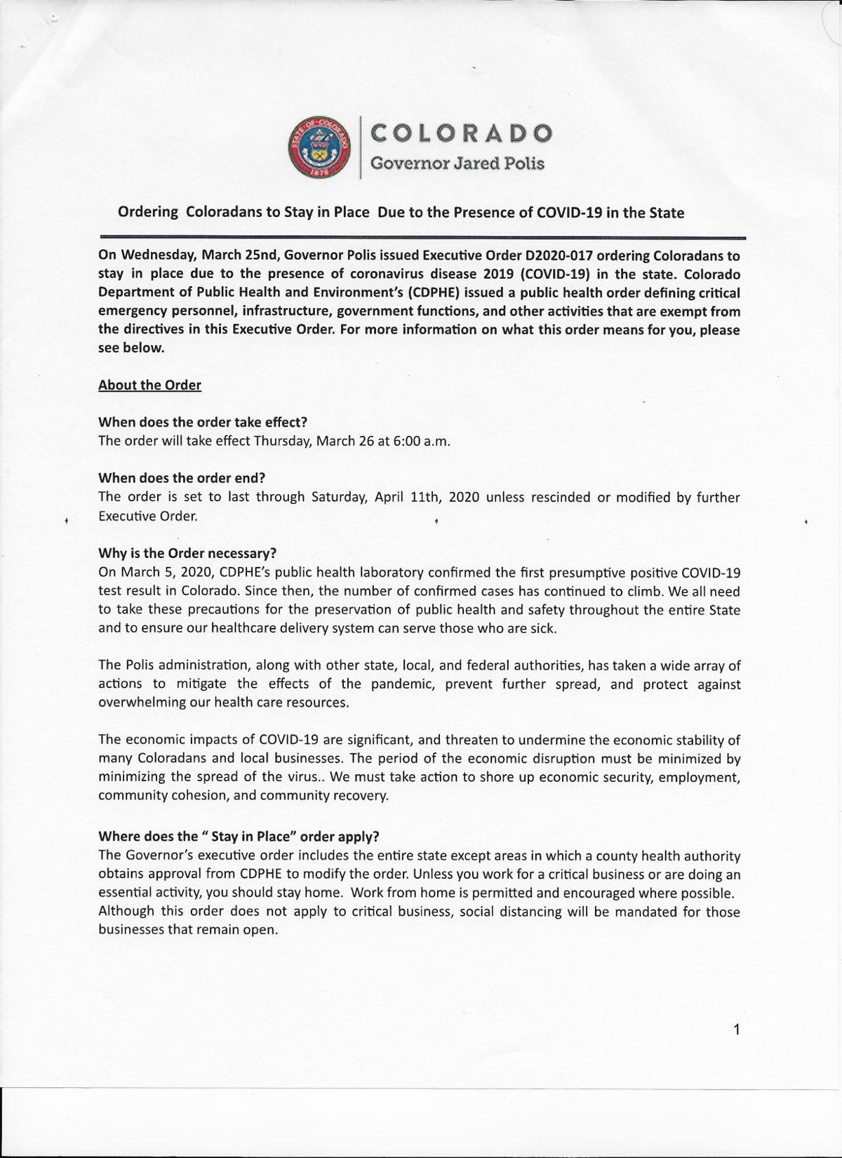 Gov Polis Puts Colorado On Lockdown In Response To Coronavirus Pandemic Colorado Springs News Gazette Com Gov Polis Puts Colorado On Lockdown In Response To Coronavirus Pandemic Colorado Springs News Gazette Com