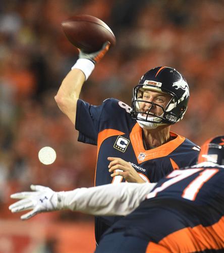 Broncos quarterback Peyton Manning fires his 509th touchdown of his career,  breaking the NFL record. Manning threw the pass in the 2nd quarter of a  game against the San Francisco 49ers to