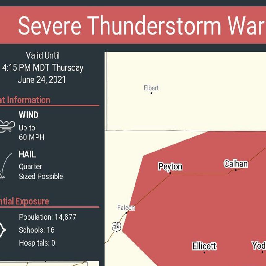 Severe Thunderstorm Warning Issued For East Colorado Springs Weather Gazette Com