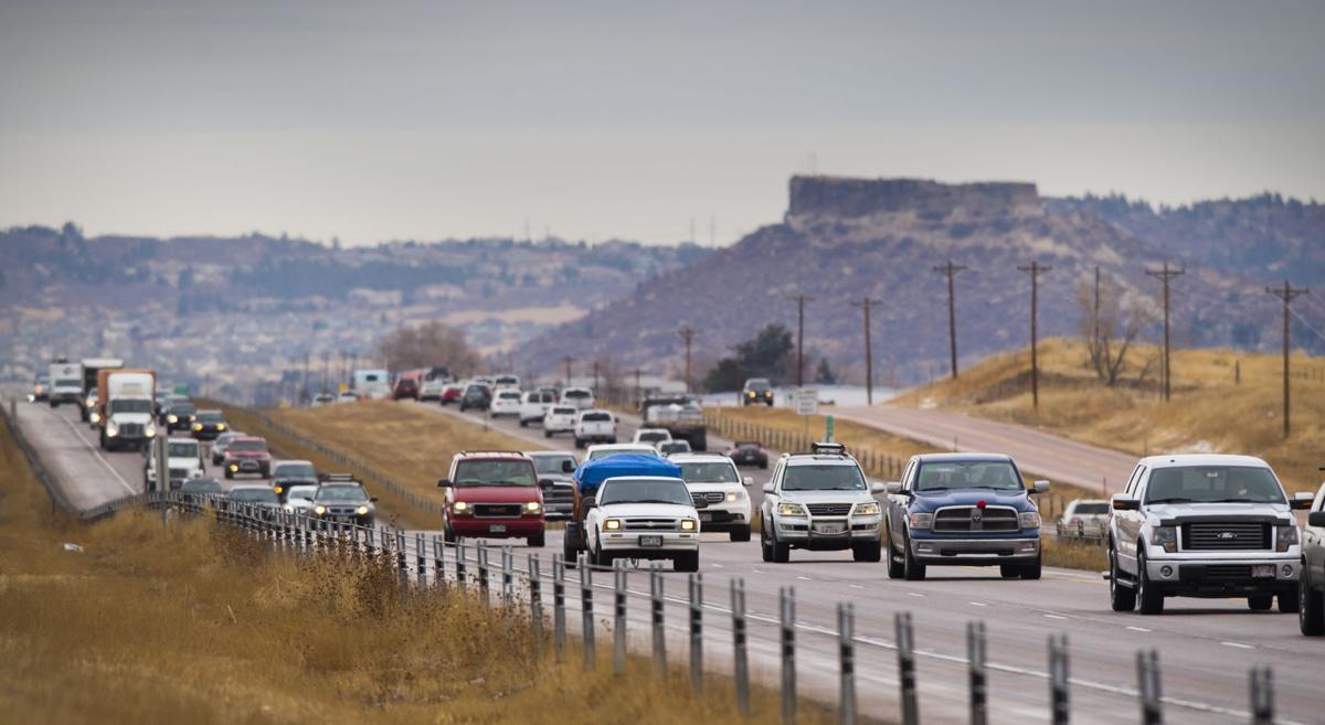 A traffic jam on Interstate 25 near Castle Rock (copy)
