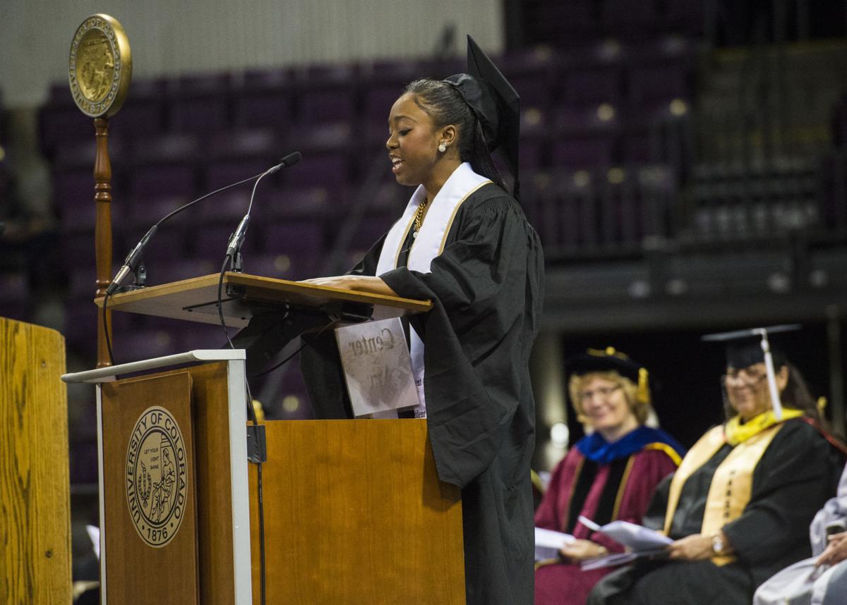 Highlights from the University of Colorado at Colorado Springs' morning commencement ceremonies Friday, May 12, 2017, at the Broadmoor World Arena in Colorado Springs. A record 1,532 students received their degrees this Spring. (The Gazette, Christian Murdock)