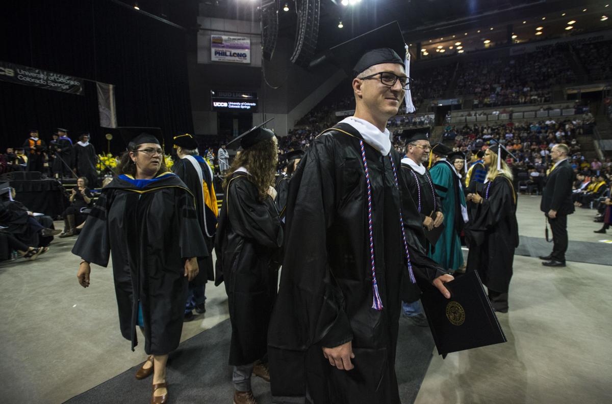 Highlights from the University of Colorado at Colorado Springs' morning commencement ceremonies Friday, May 12, 2017, at the Broadmoor World Arena in Colorado Springs. A record 1,532 students received their degrees this Spring. (The Gazette, Christian Murdock)