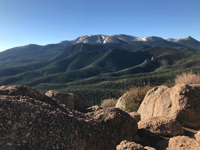 View of Pikes Peak from Raspberry Mountain