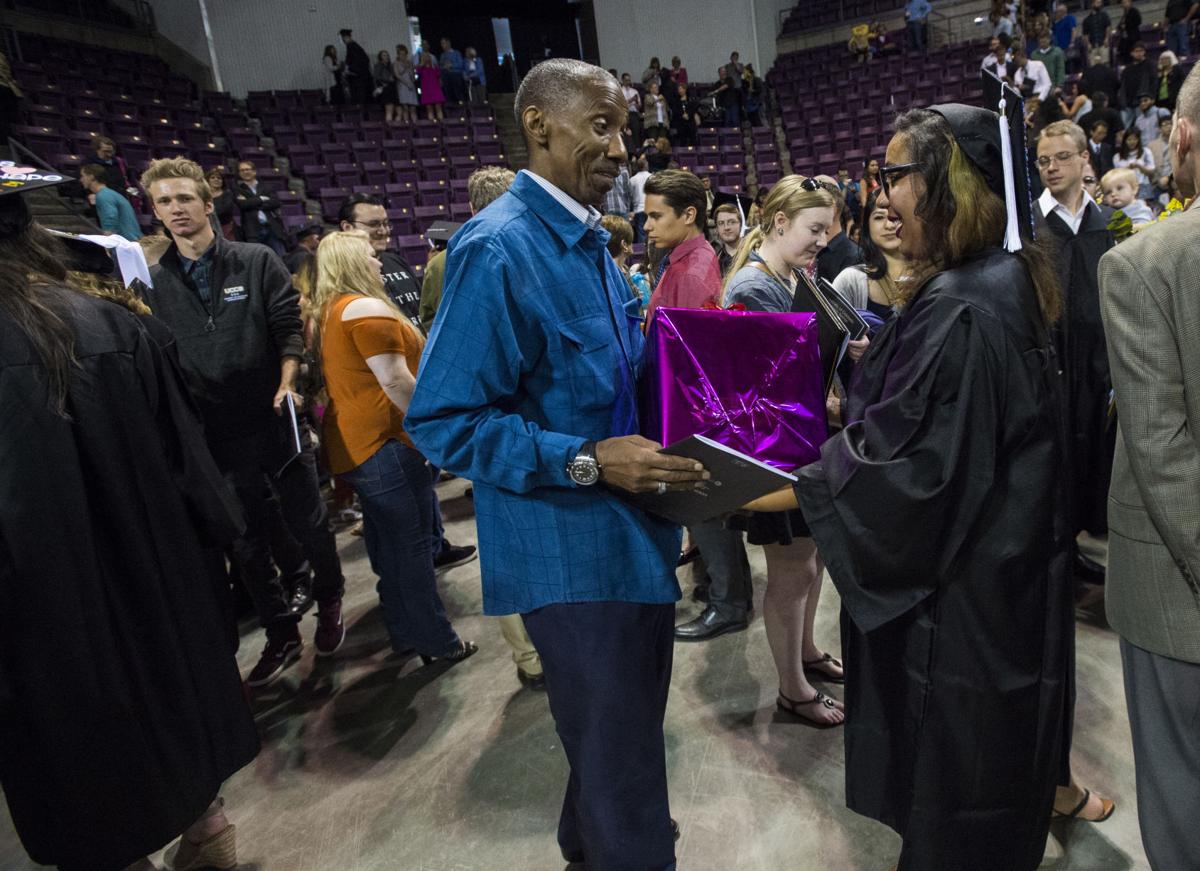 Highlights from the University of Colorado at Colorado Springs' morning commencement ceremonies Friday, May 12, 2017, at the Broadmoor World Arena in Colorado Springs. A record 1,532 students received their degrees this Spring. (The Gazette, Christian Murdock)