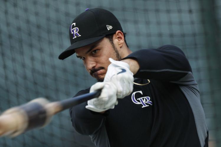 July 2. 2021: Saint Louis third basemen Nolan Arenado (28) swings