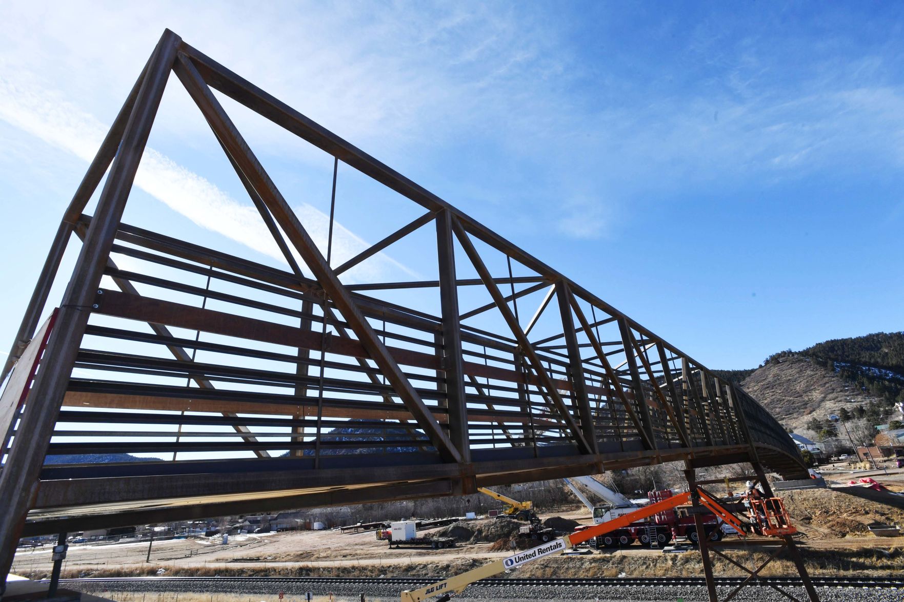 New pedestrian bridge installed in Palmer Lake more sitework and