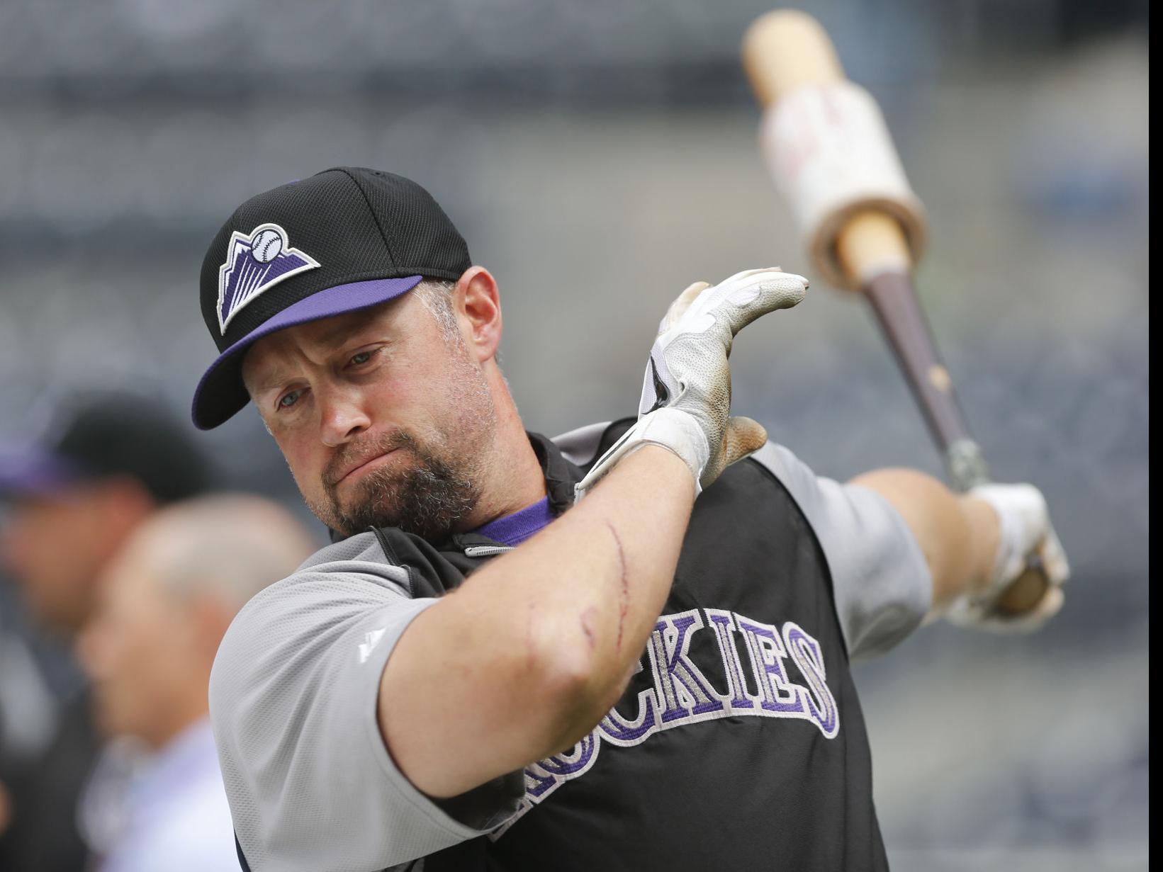 Rockies' Tulowitzki takes batting practice