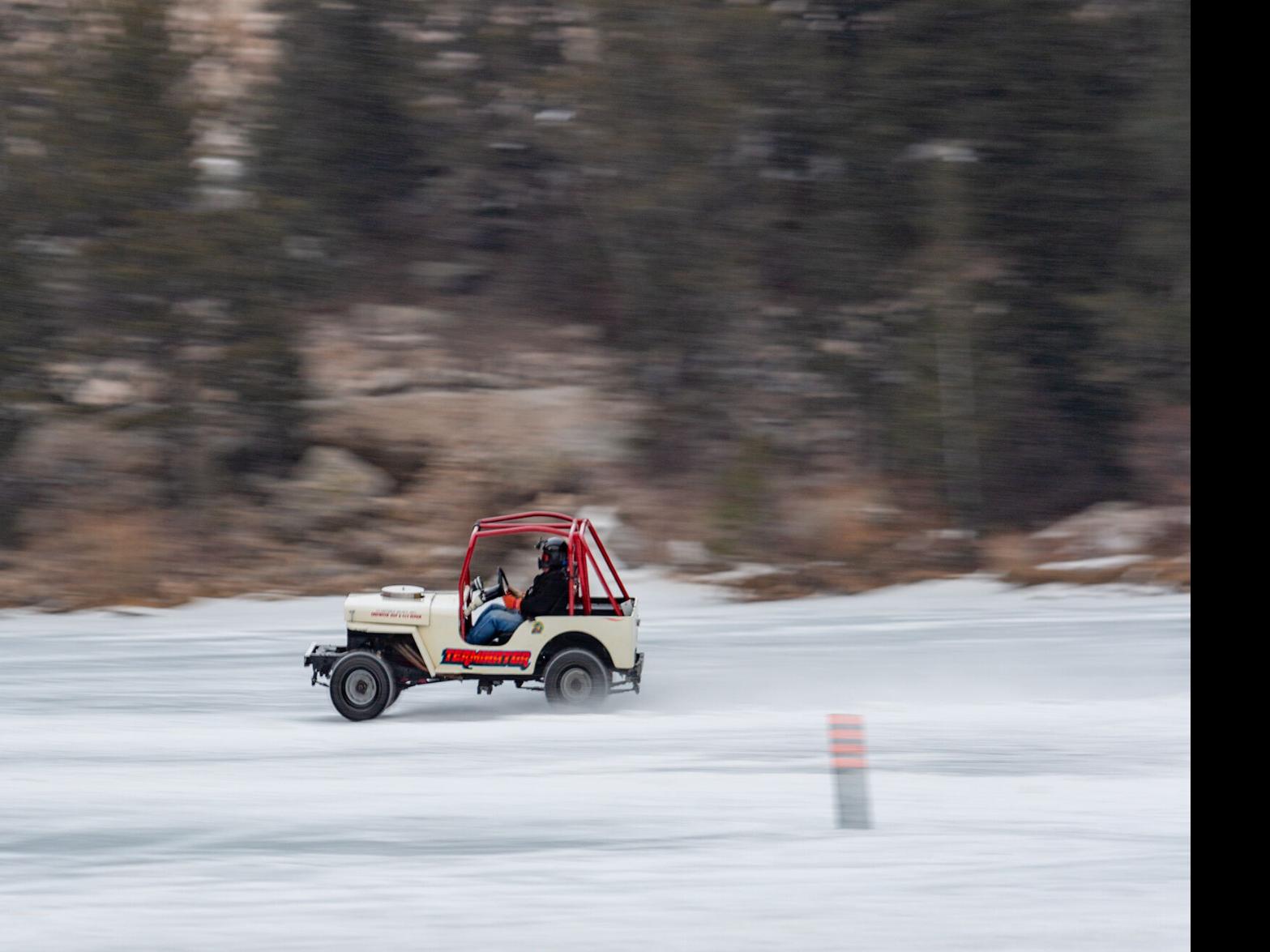 Monster Trucks Race Through a Snowball Avalanche!