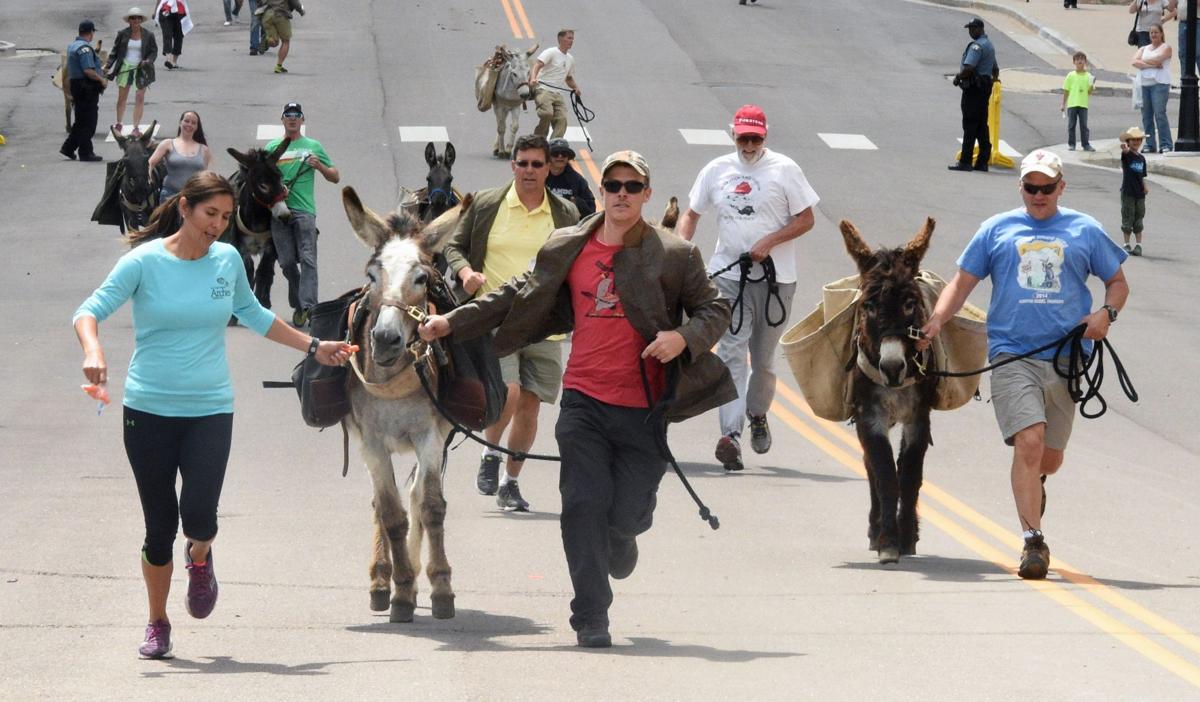 Racers push, pull donkeys at Donkey Derby Days in Cripple Creek