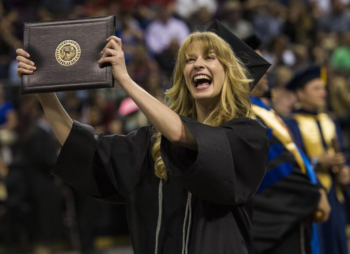 Highlights from the University of Colorado at Colorado Springs' morning commencement ceremonies Friday, May 12, 2017, at the Broadmoor World Arena in Colorado Springs. A record 1,532 students received their degrees this Spring. (The Gazette, Christian Murdock)