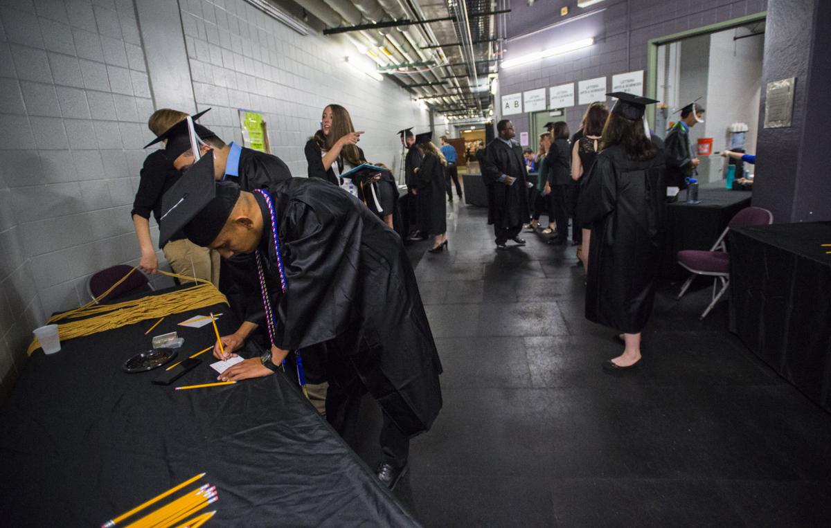 Highlights from the University of Colorado at Colorado Springs' morning commencement ceremonies Friday, May 12, 2017, at the Broadmoor World Arena in Colorado Springs. A record 1,532 students received their degrees this Spring. (The Gazette, Christian Murdock)