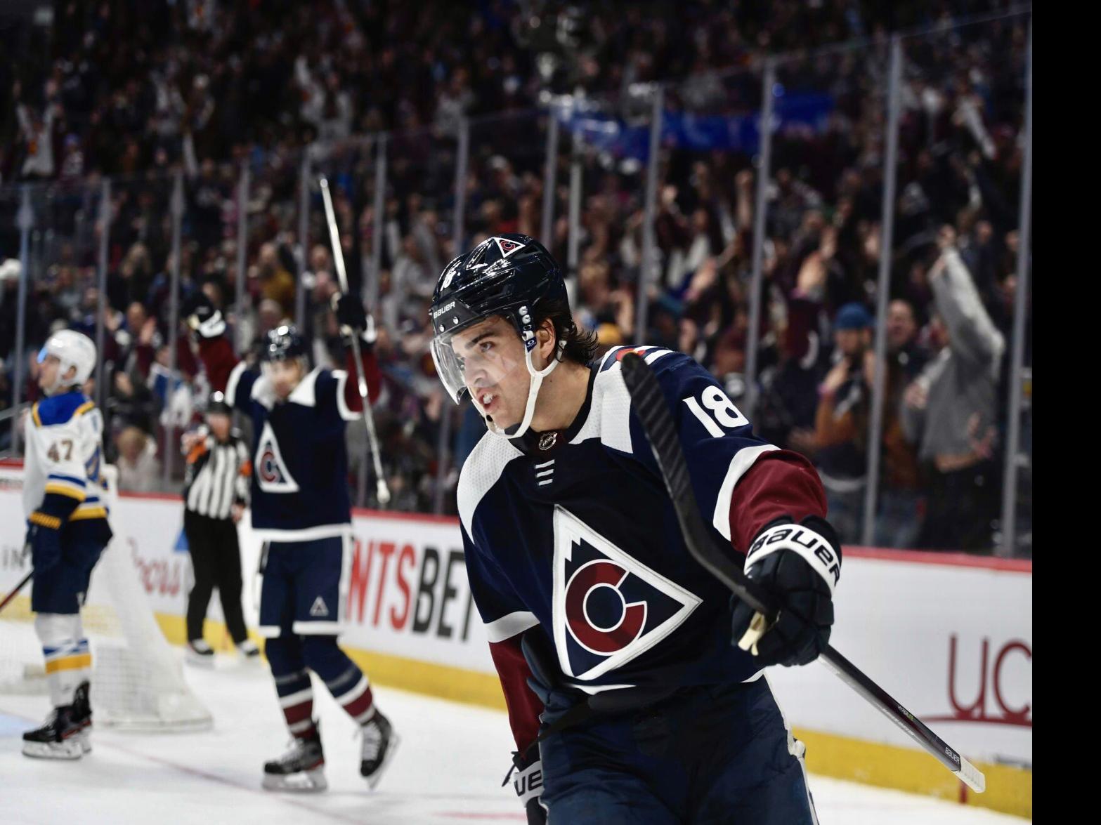 Avs forward Newhook scores opening goal on 22nd birthday, fuels Avs 4-2 win  over Blues, Avalanche