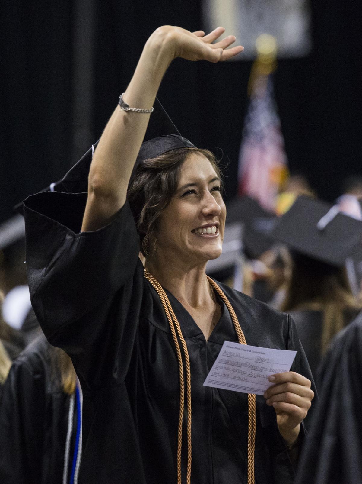 Highlights from the University of Colorado at Colorado Springs' morning commencement ceremonies Friday, May 12, 2017, at the Broadmoor World Arena in Colorado Springs. A record 1,532 students received their degrees this Spring. (The Gazette, Christian Murdock)