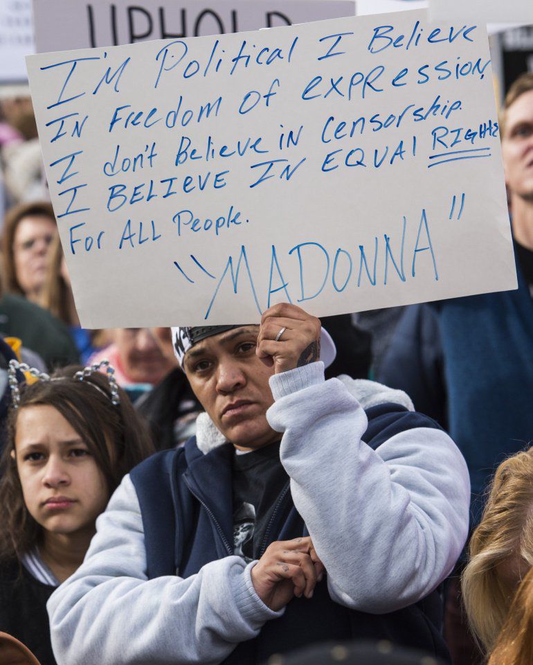 Protesters listen to speakers in Acacia Park Saturday, Jan. 21, 2017, before marching down Tejon Street during the Colorado Springs Women's March in downtown Colorado Springs. The sister march of the Women's March on Washington, D.C., drew between 5,000 and 10,000 people. (The Gazette, Christian Murdock)