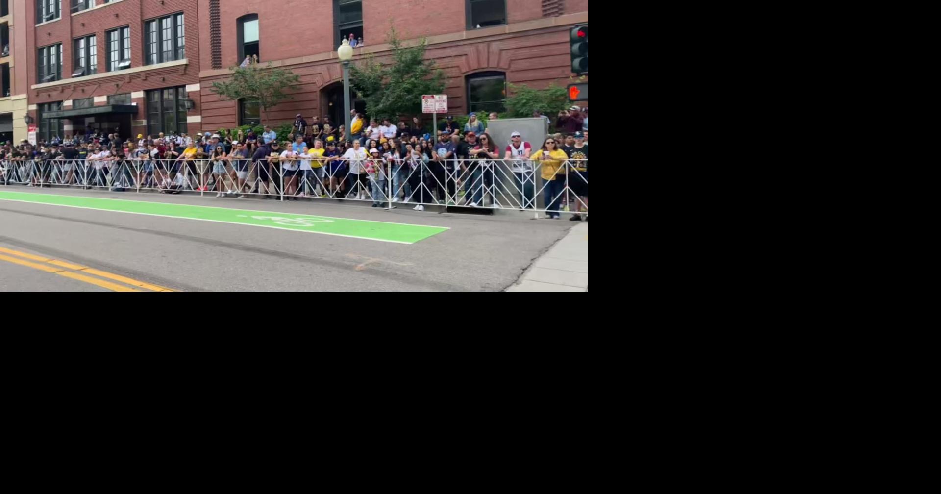 Carol McKinley talks to fans on the parade route Sports gazette