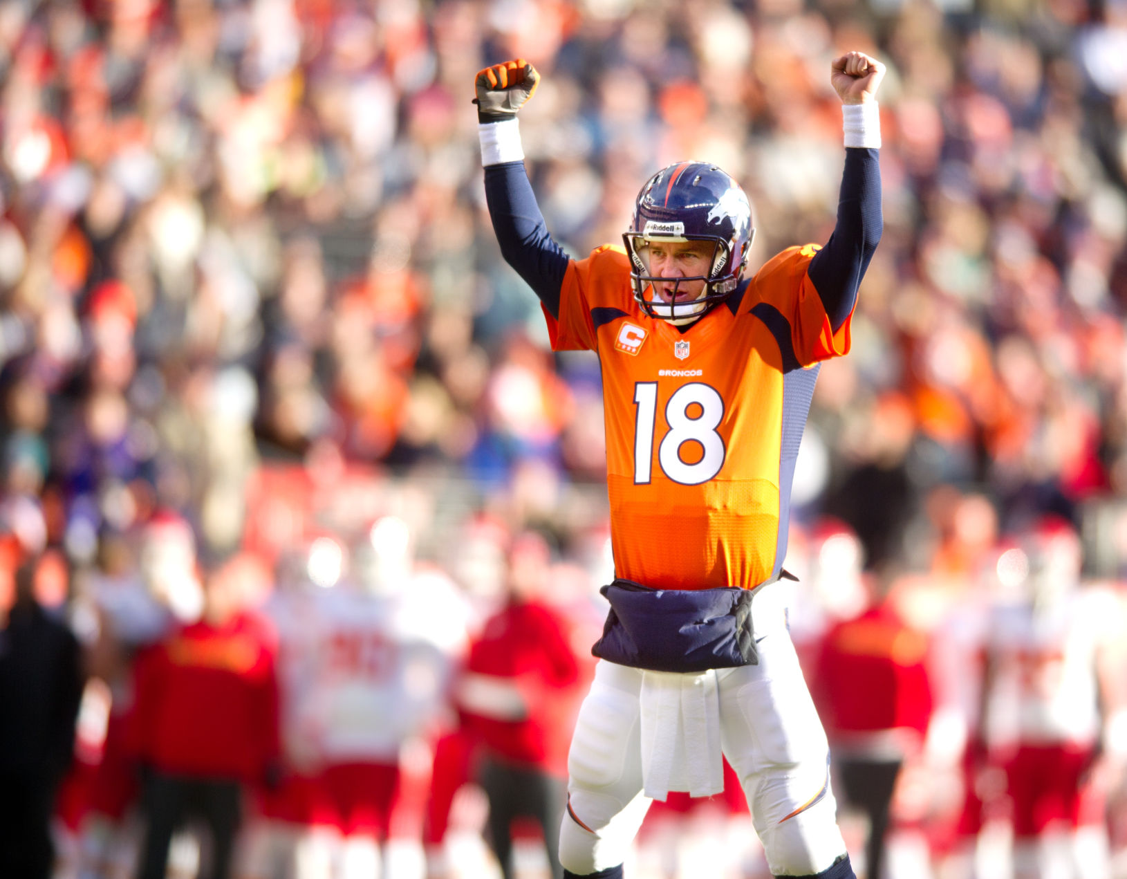 Denver BRONCOS Peyton Manning 18 Super Bowl 50 Champions License Plate Tag #1 