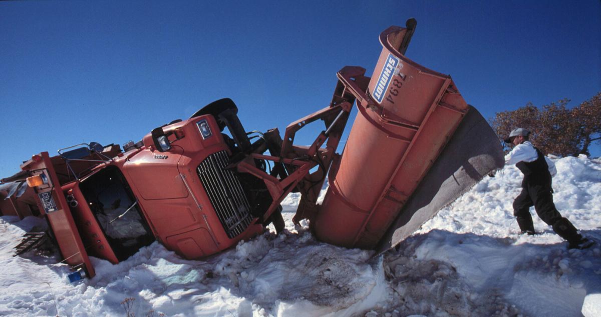 Flipped truck