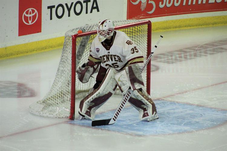 Goaltender Matt Davis ready for his turn in net for Denver hockey ...