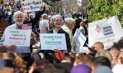 Coloradans rally for universal health care in this undated photograph. (Courtesy Colorado Foundation for Universal Health Care via Facebook)