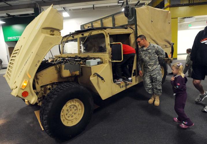Kids and a Humvee