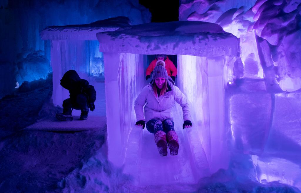 Ice Castles under construction in Cripple Creek