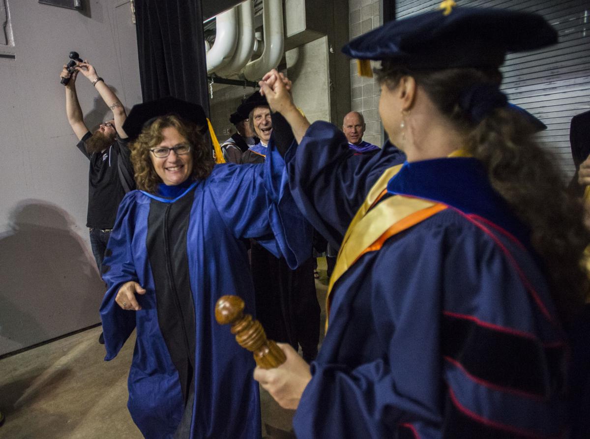 Highlights from the University of Colorado at Colorado Springs' morning commencement ceremonies Friday, May 12, 2017, at the Broadmoor World Arena in Colorado Springs. A record 1,532 students received their degrees this Spring. (The Gazette, Christian Murdock)
